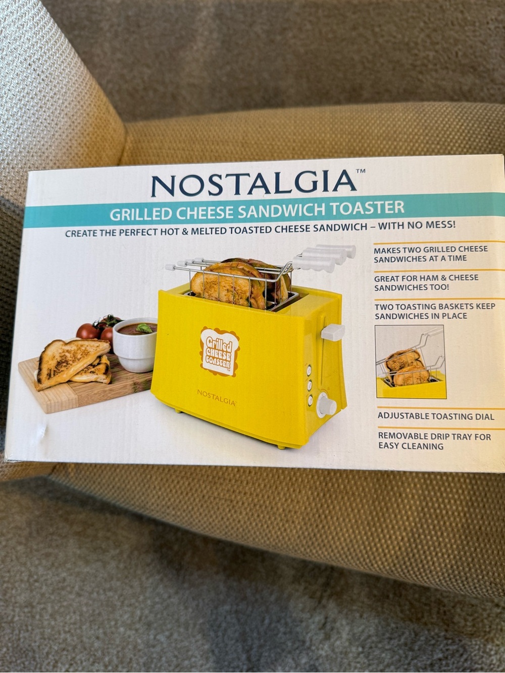 Nostalgia Yellow Grilled Cheese Sandwich Toaster